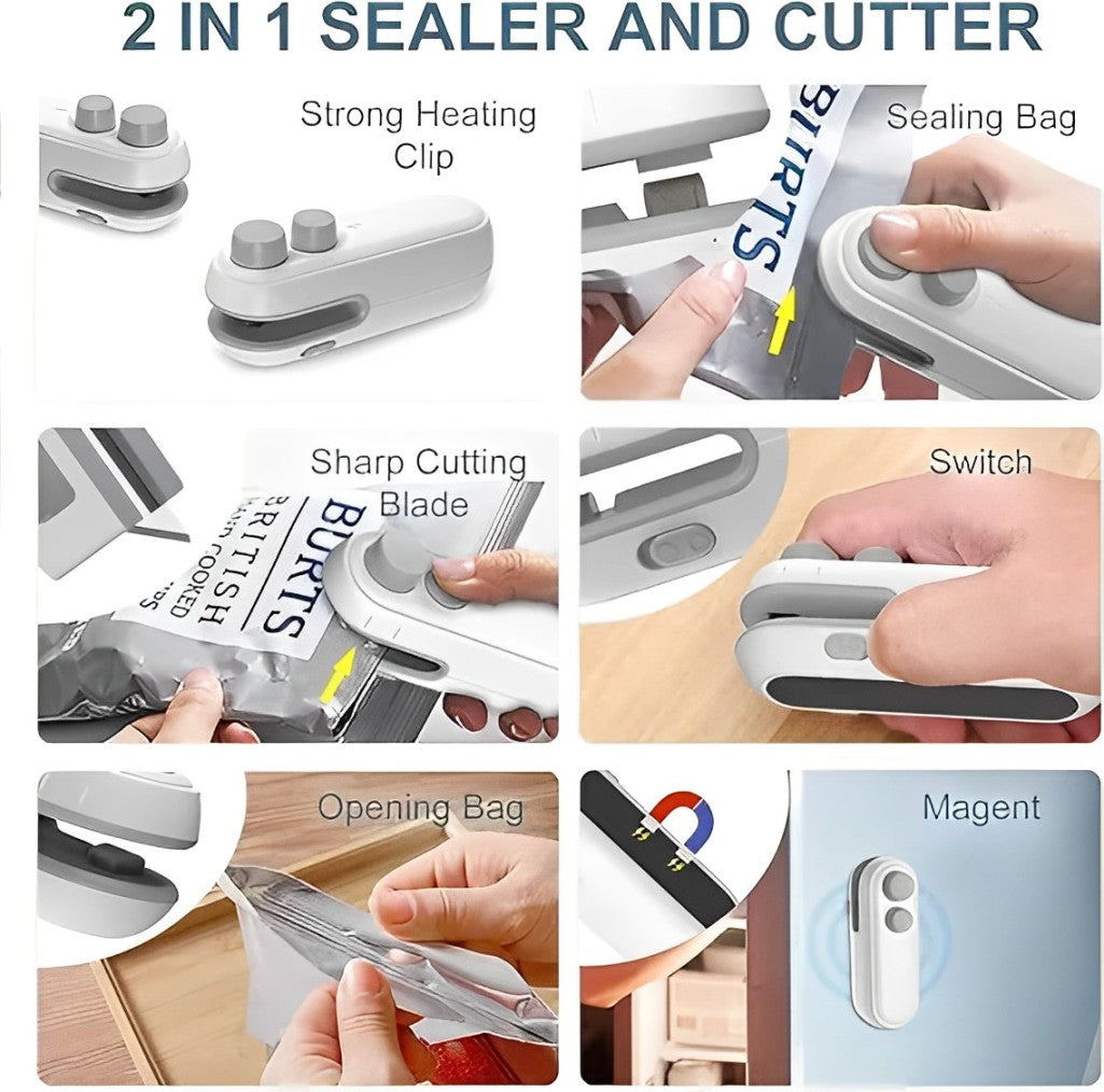 Portable 2-in-1 Sealer & Cutter